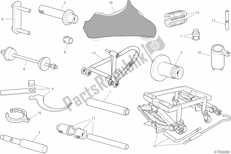 Tutte le parti per il 01b - Strumenti Di Servizio Per Officina del Ducati Diavel Diesel 1200 2017